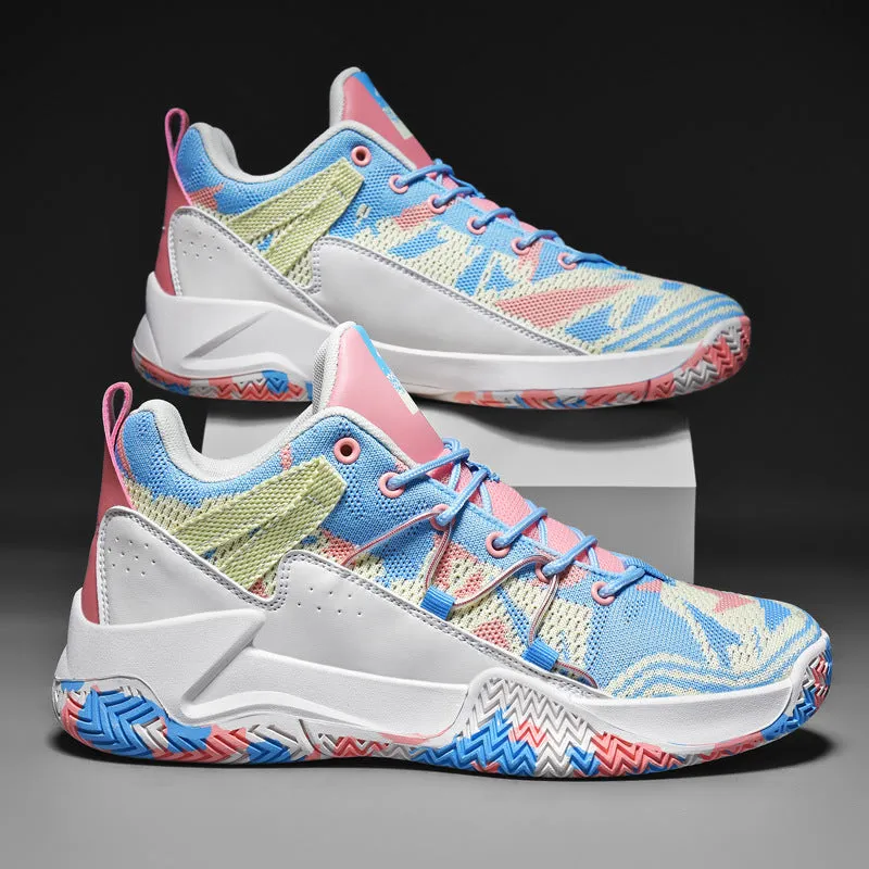 Trendy Basketball Shoes Summer Mesh Breathable Men's High-top