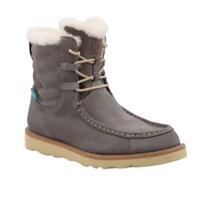 Twisted X Ladies 6" Suede Leather Brushed Nickel Gray Wedge Sole Boots WCAW002