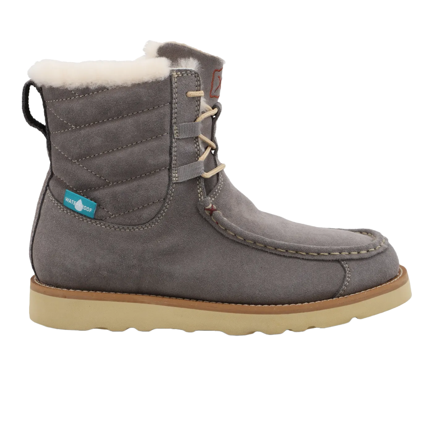 Twisted X Ladies 6" Suede Leather Brushed Nickel Gray Wedge Sole Boots WCAW002