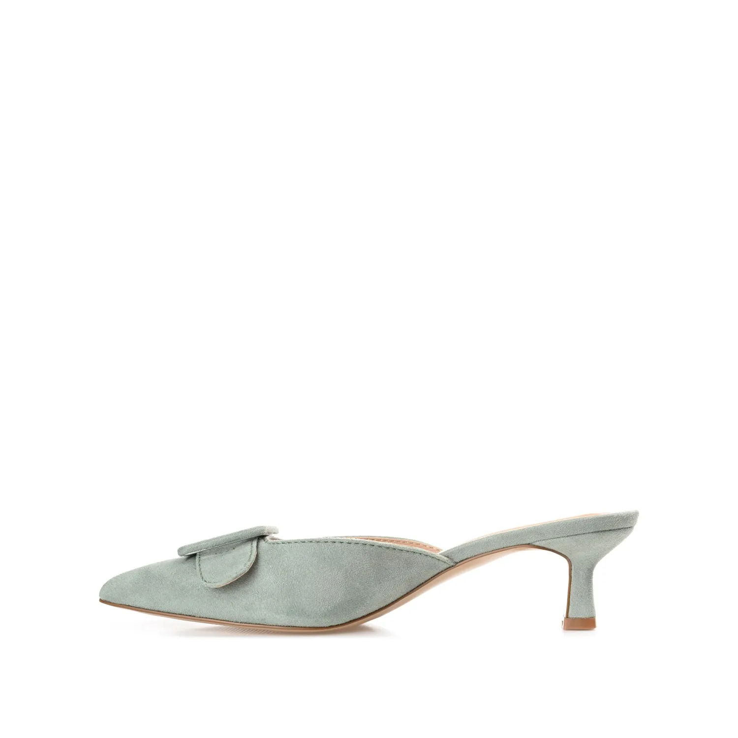 VIANNA MULED KITTEN HEELS IN FAUX SUEDE