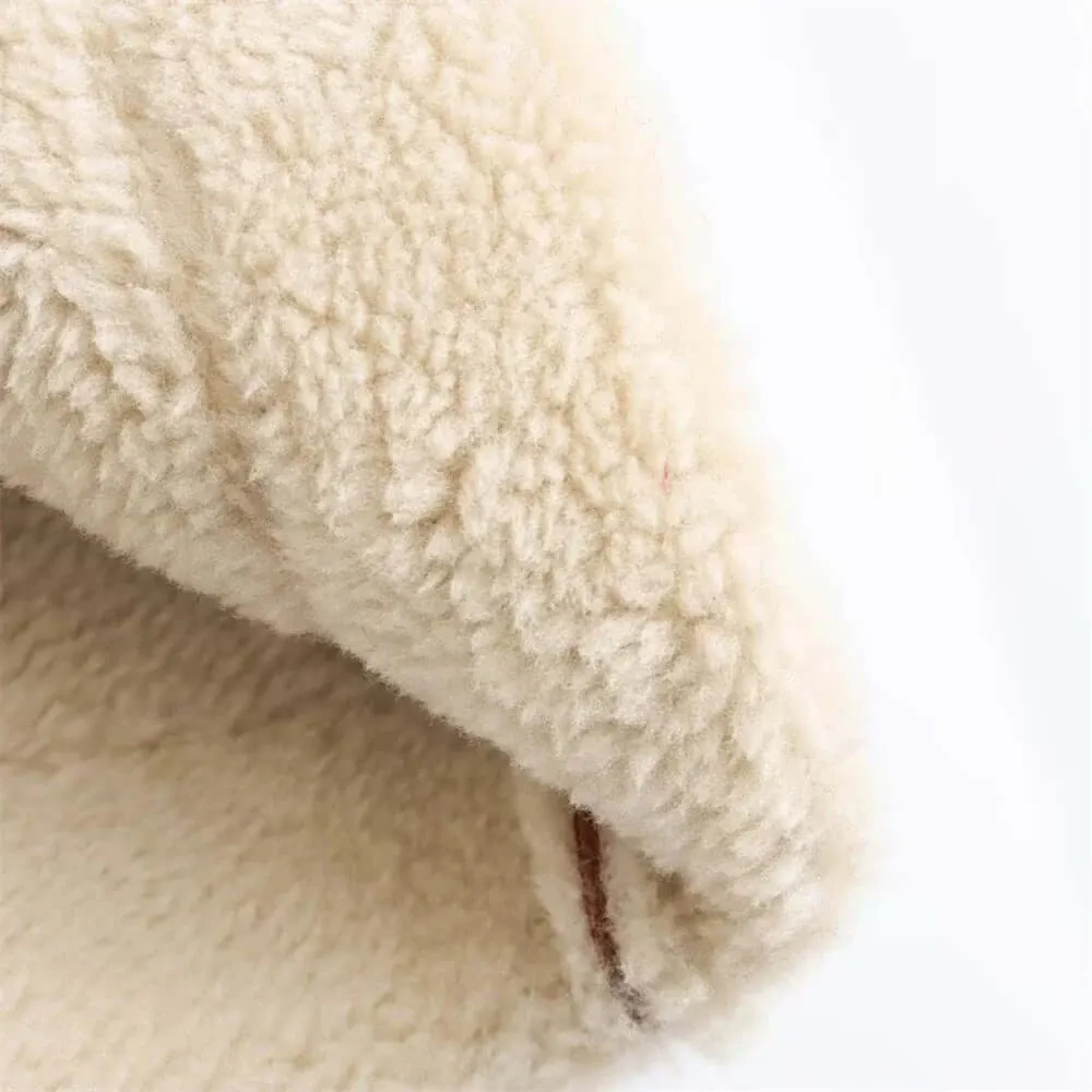 Women's Faux Suede Shearling Coat